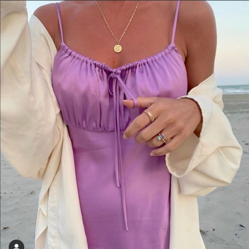 Last 1🔥 NWT Zara lilac purple satin dress - Picture 3 of 14